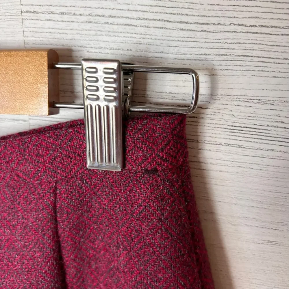 Harve Benard Skirt Womens Size 6 Vintage Red Burgundy Geometric 100% Wool